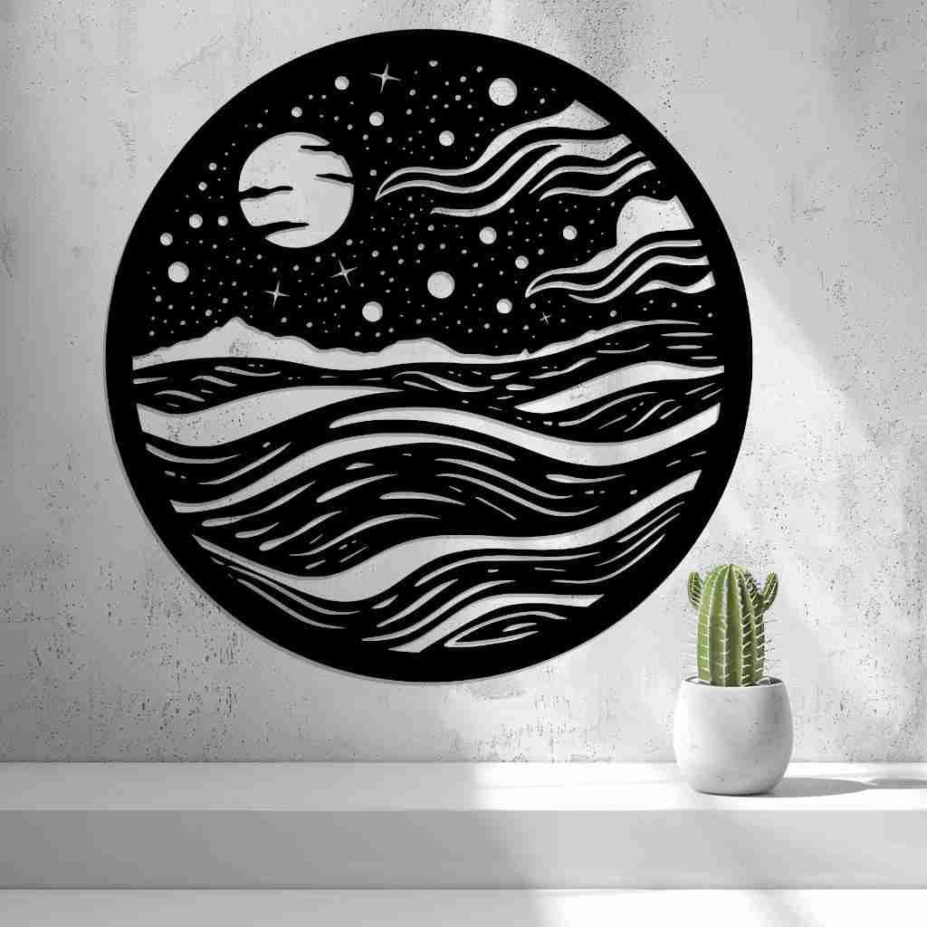 Space Wall Art – Night Sky Round Wall Decor