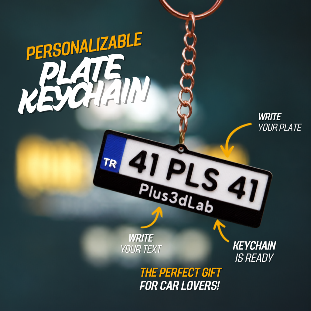 Personalized License Plate Keychain | Custom Number Plate Keyring | Car Lover Gift | Custom Text Keychain