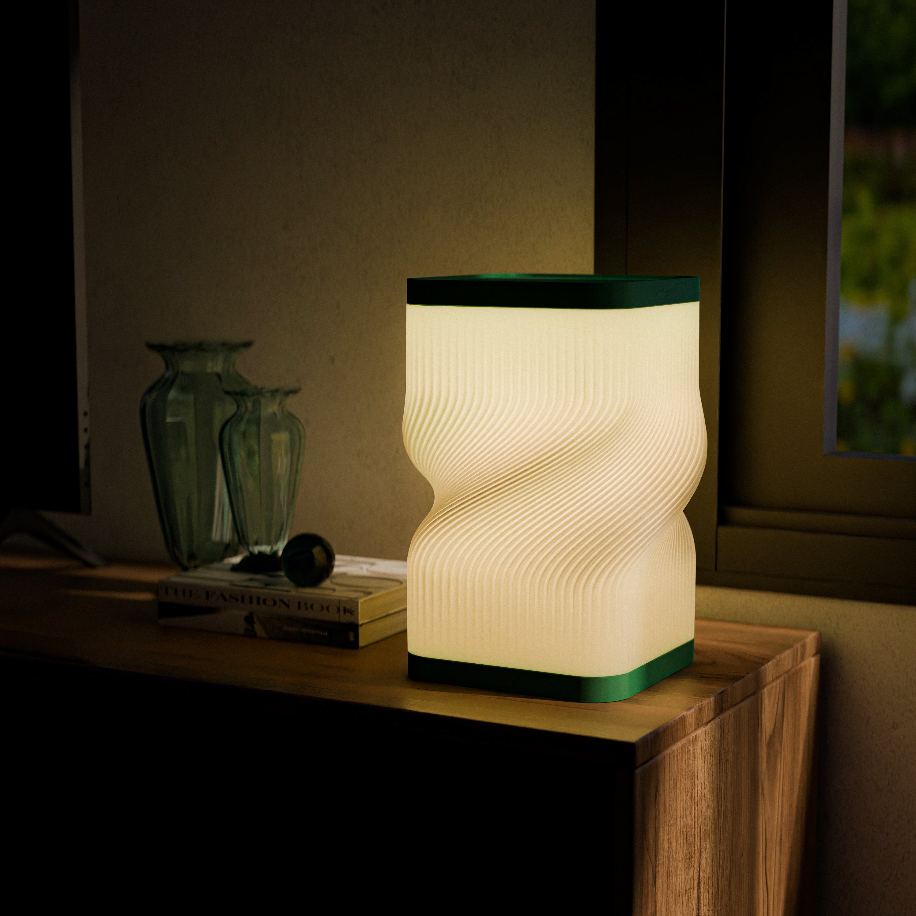 Torsion Table Lamp – Modern 3D Printed Ambient Light