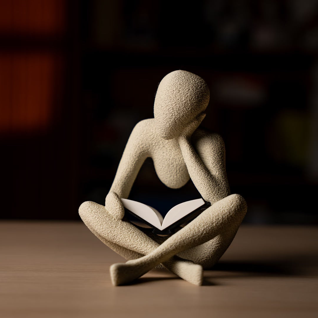 NOBody Reader Sculpture – Minimalist Book Lover Decor