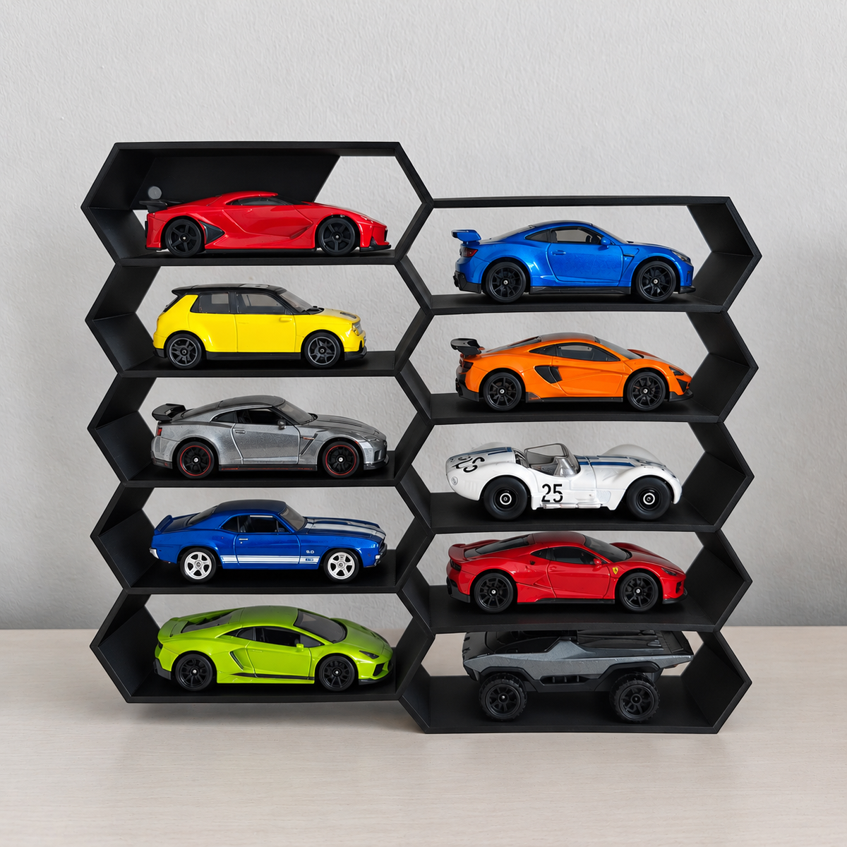 Hexagon 10-Level Hot Wheels Display Stand