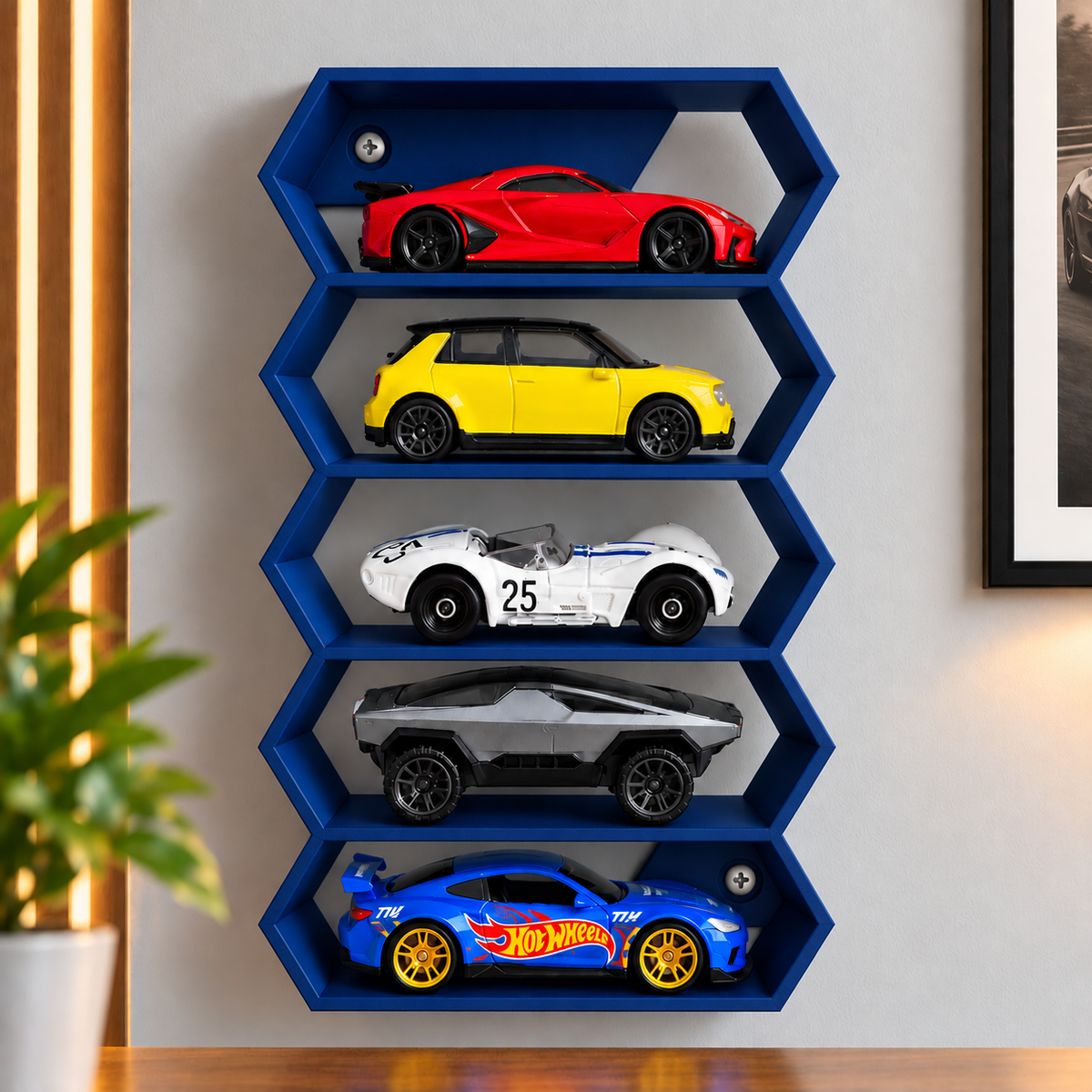 Hexagon 5-Level Hot Wheels Display Stand