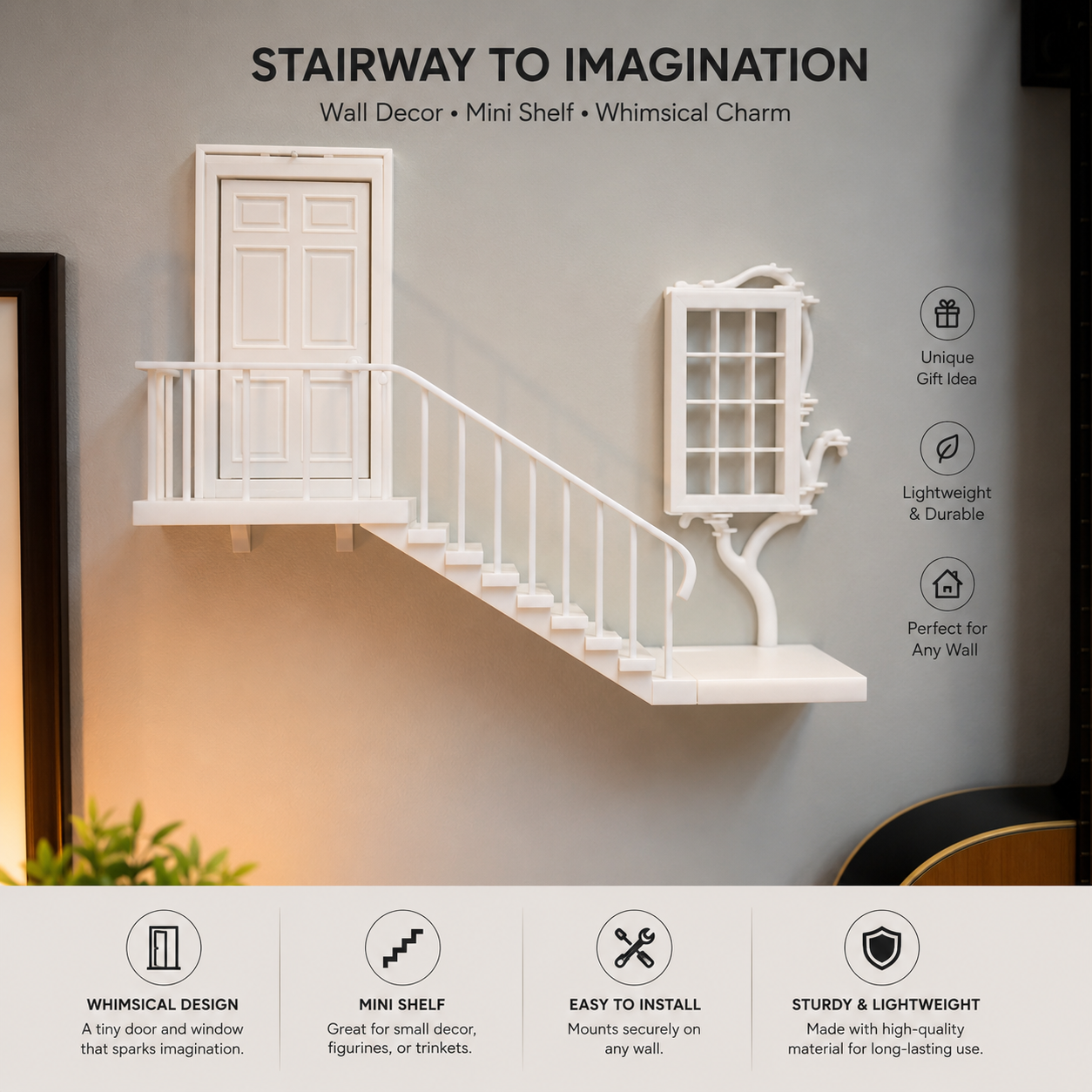 Tiny Door Wall Art & Floating Shelf
