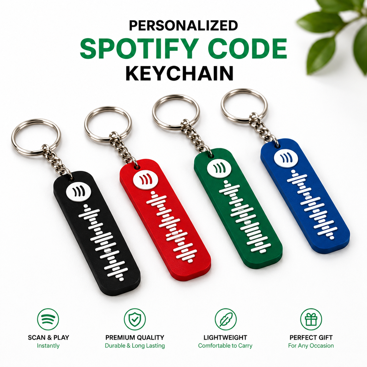 Customizable Spotify Keychain – Personalized Spotify Code Music Gift