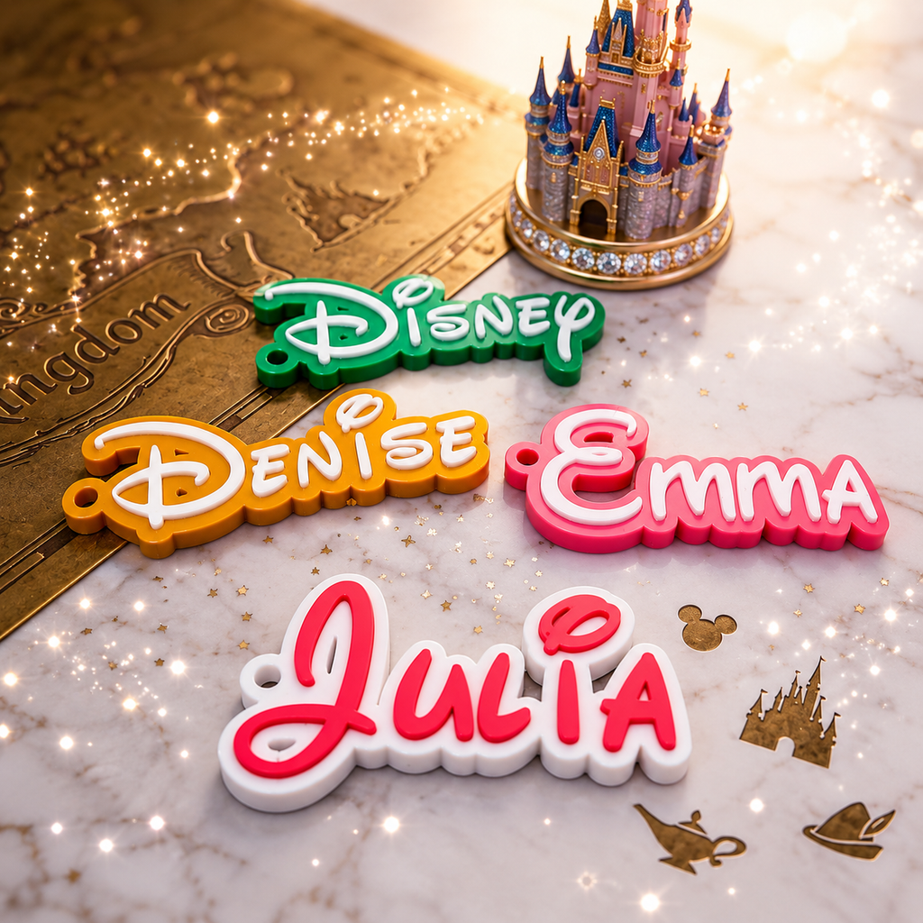 Customizable Disney-Inspired Name Keychain | Personalized Name Tag | 3D Printed Custom Keyring | Gift for Kids & Disney Fans