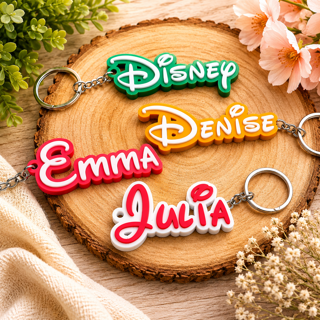 Customizable Disney-Inspired Name Keychain | Personalized Name Tag | 3D Printed Custom Keyring | Gift for Kids & Disney Fans