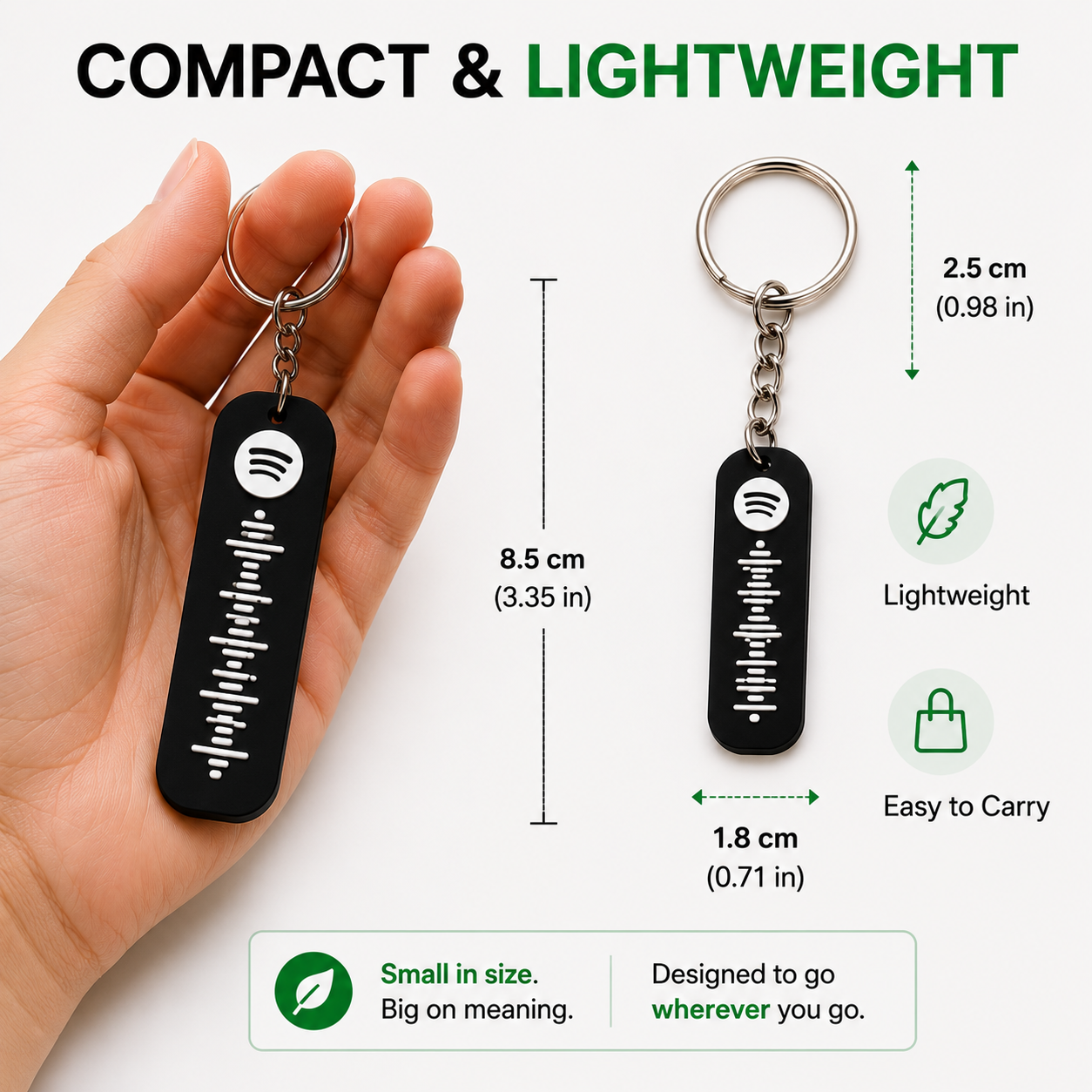Customizable Spotify Keychain – Personalized Spotify Code Music Gift