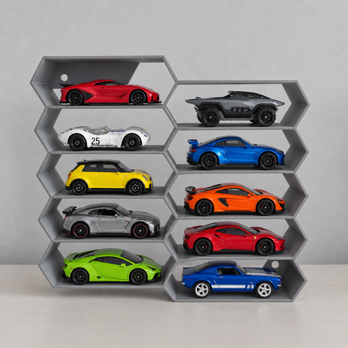 Hexagon 10-Level Hot Wheels Display Stand