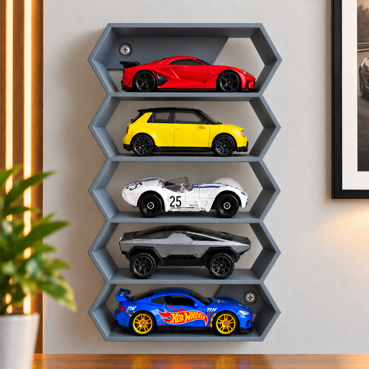 Hexagon 5-Level Hot Wheels Display Stand