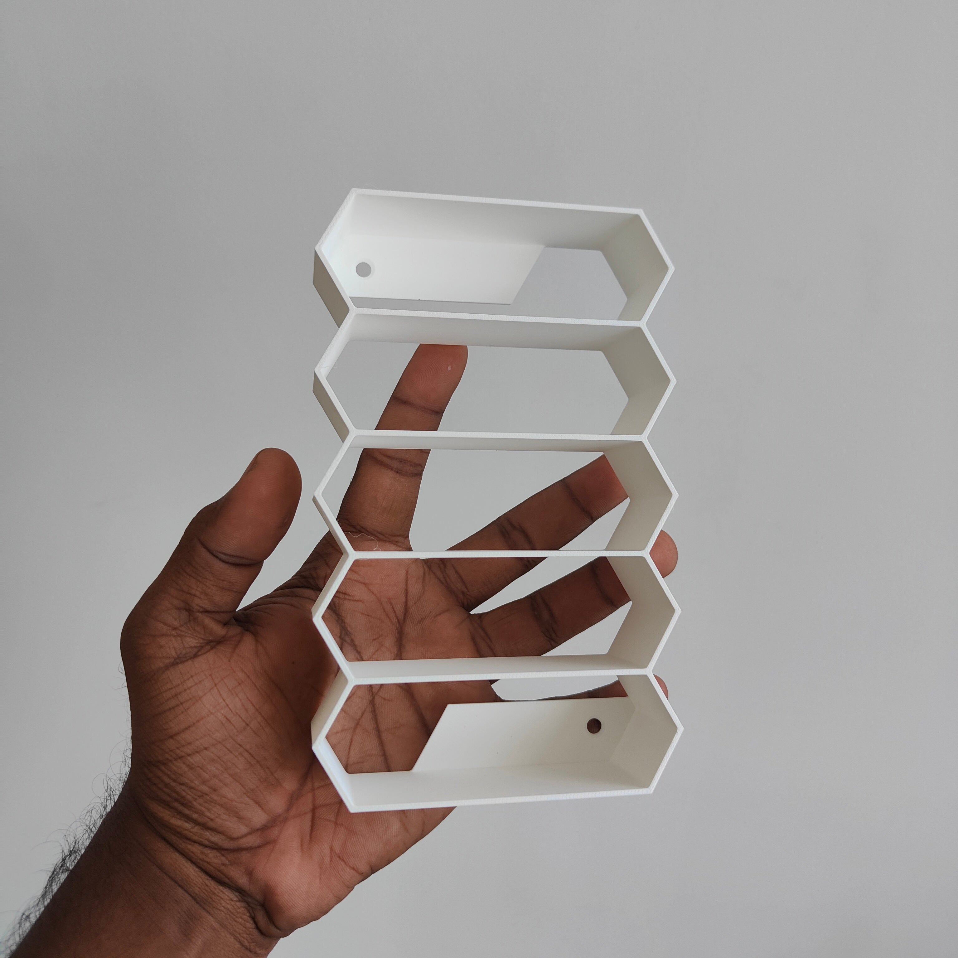 Hexagon 5-Level Hot Wheels Display Stand – 3D Printed Wall Mount Showcase