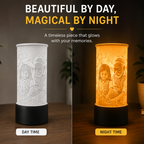Litho Lamp – Cylindrical | Custom 3D Printed Photo Lamp (E27 with Bulb & Switch)