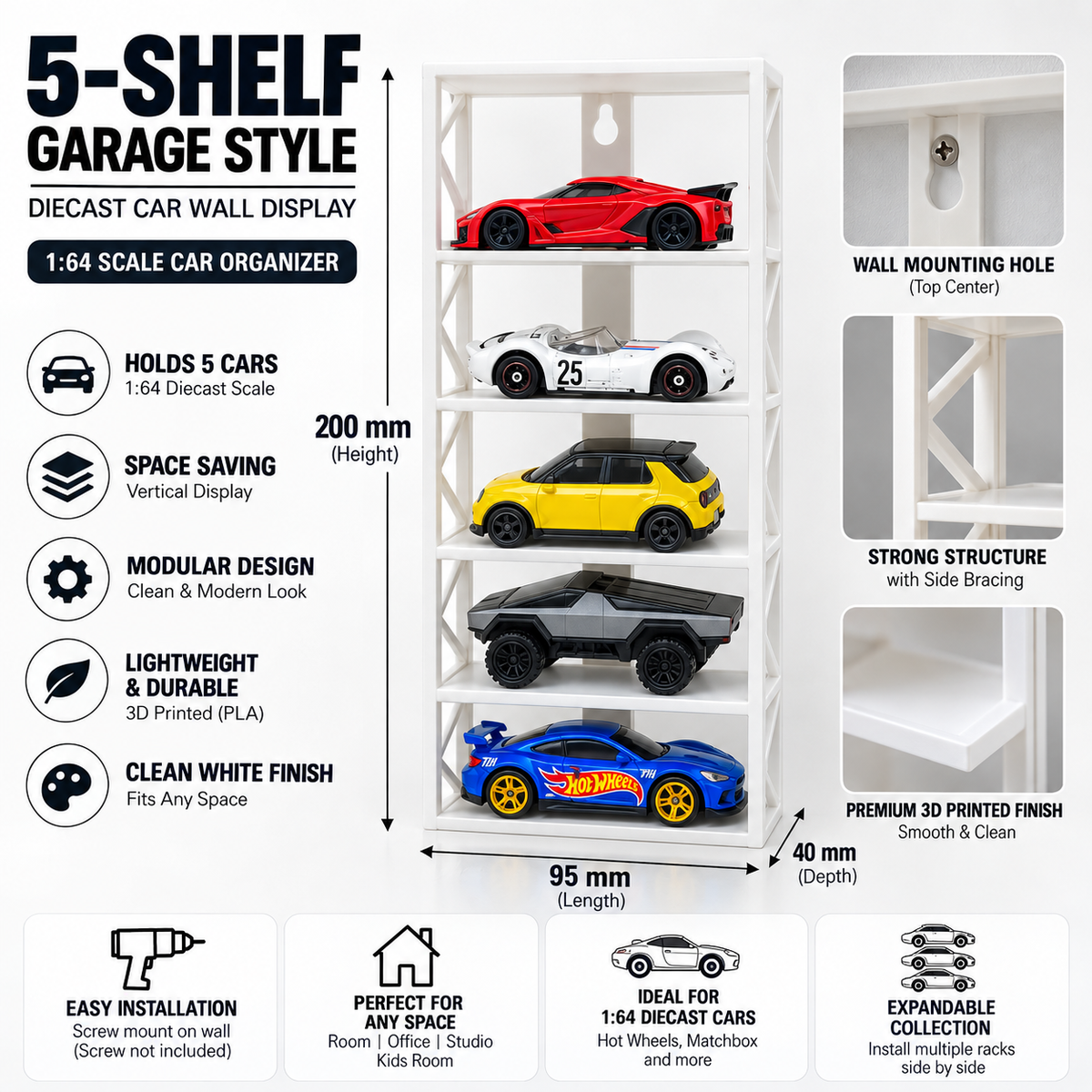 Garage Stand – 5 Level Hot Wheels Display Stand