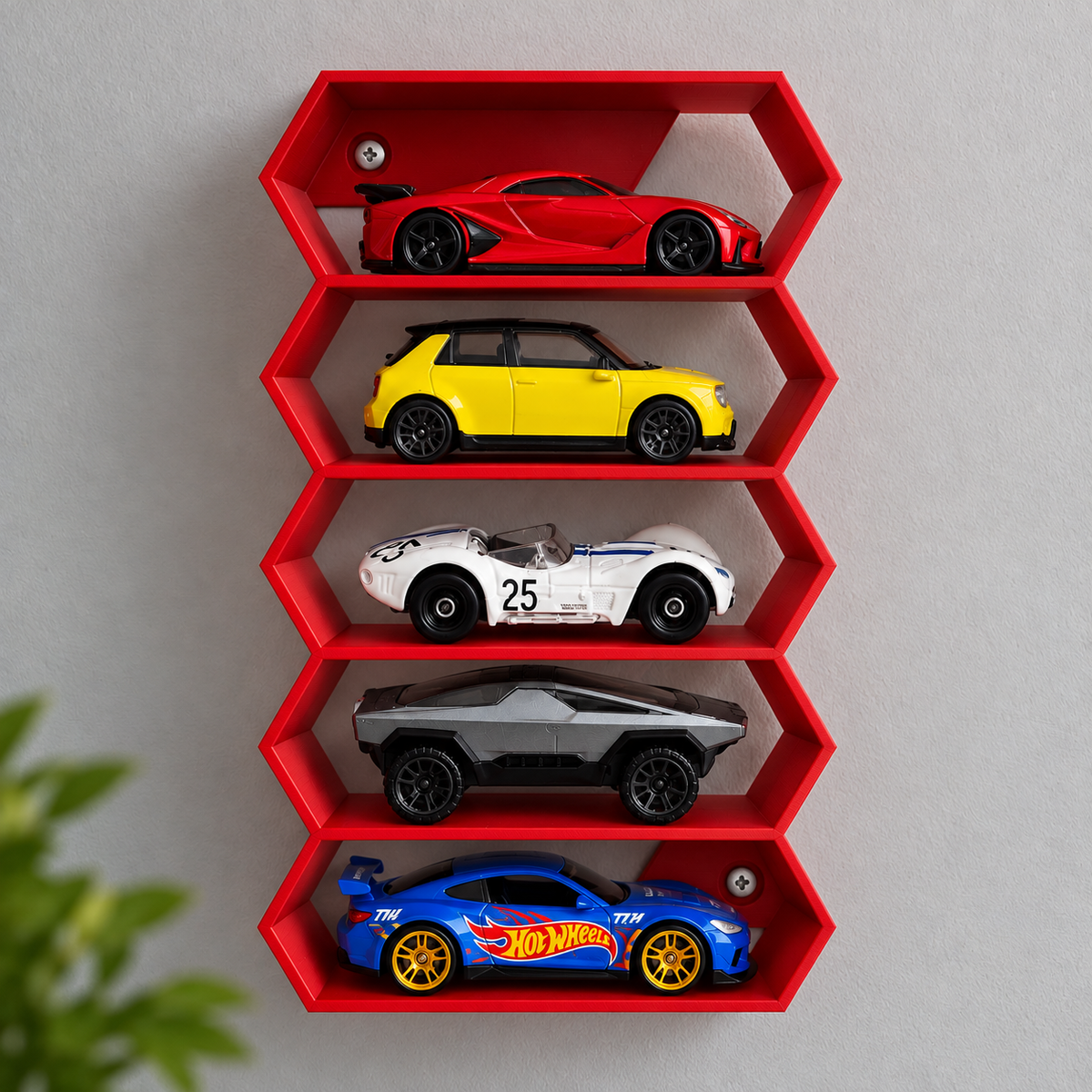 Hexagon 5-Level Hot Wheels Display Stand