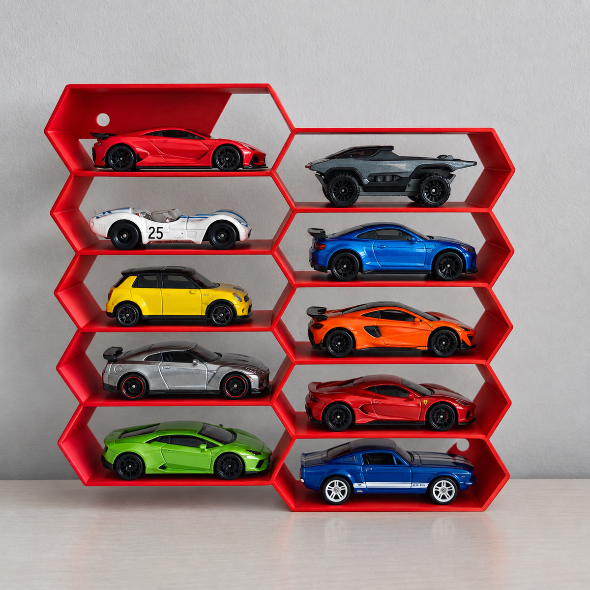 Hexagon 10-Level Hot Wheels Display Stand