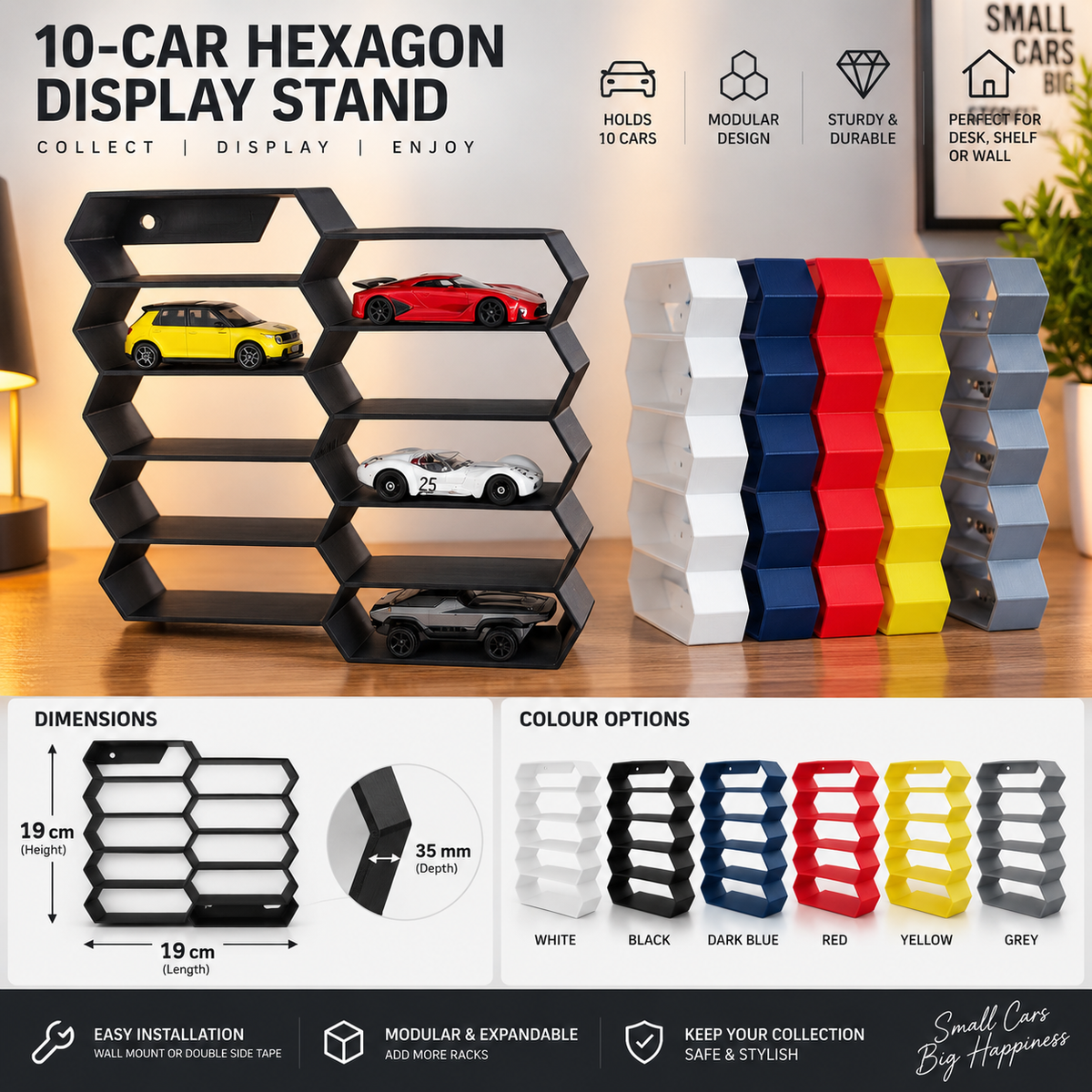 Hexagon 10-Level Hot Wheels Display Stand