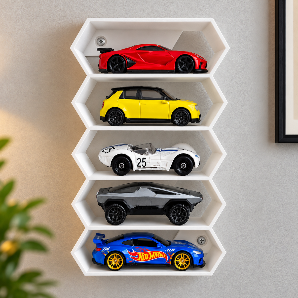Hexagon 5-Level Hot Wheels Display Stand