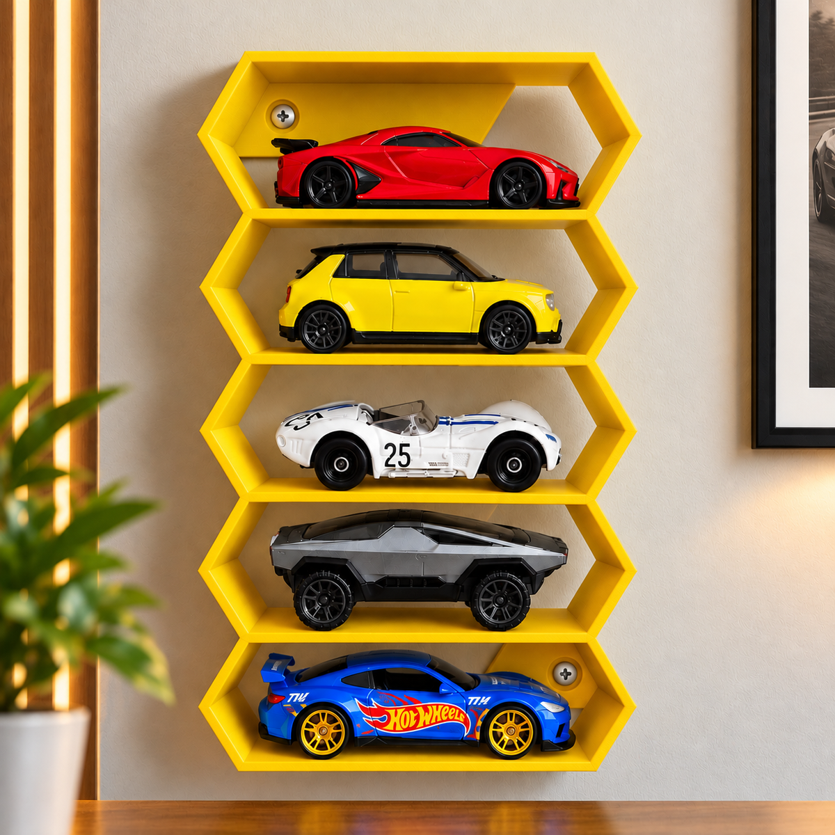 Hexagon 5-Level Hot Wheels Display Stand