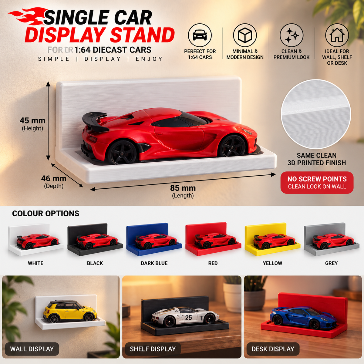 L Shaped Hotwheels Stand