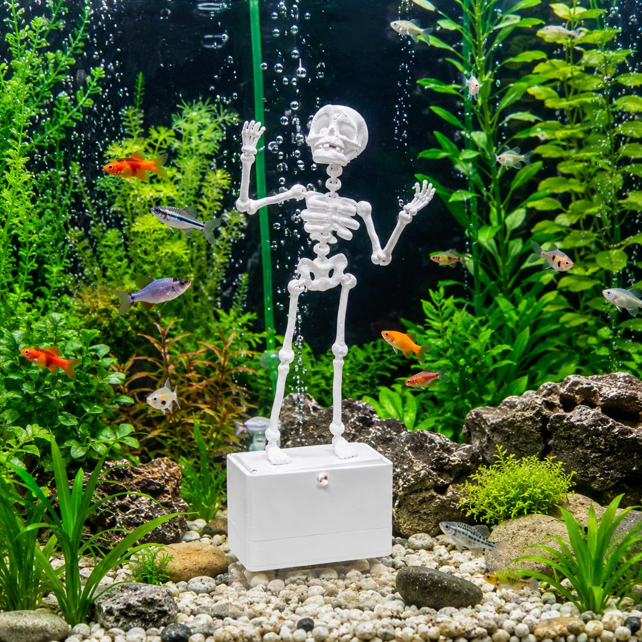 Dancing Skeleton Aquarium Ornament – 3D Printed Air-Powered Aquarium Decor