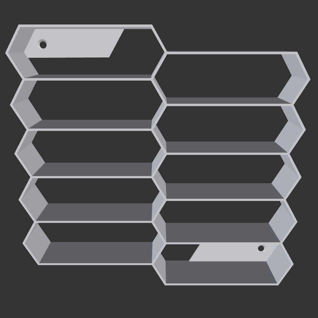 Hexagon 10-Level Hot Wheels Display Stand – 3D Printed Wall Mount Showcase