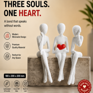 three-souls-one-heart-figurine-modern-abstract-family-sculpture-minimalist-home-decor-statue
