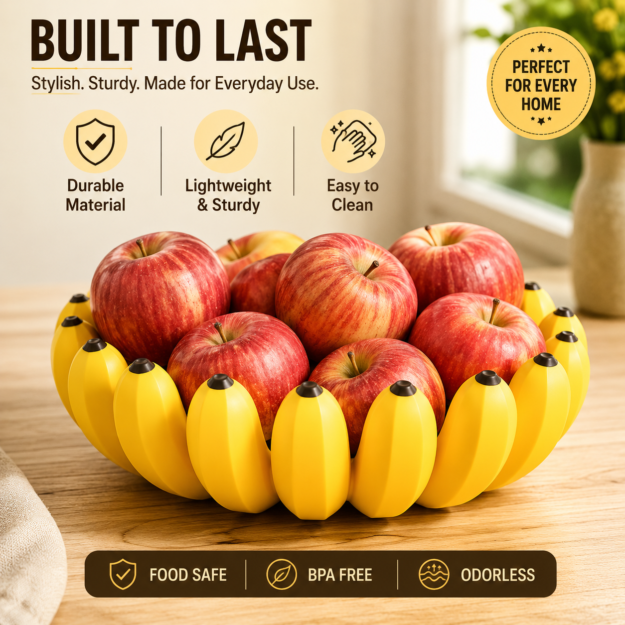 Banana Fruit Bowl – Modern Decorative Fruit Basket | Food-Safe Countertop Fruit Holder - Image 4