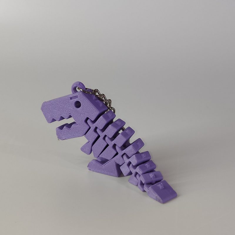 Velvet violet Flexi Rex 3D printed keychain